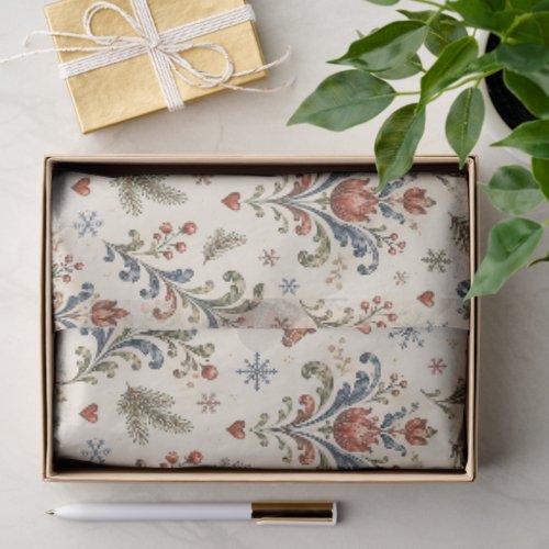 Nordic Christmas Rosemaling Tissue Paper