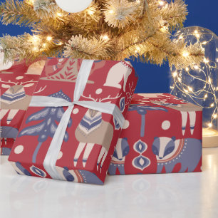 Nordic Christmas Scandinavian Deer Wrapping Paper