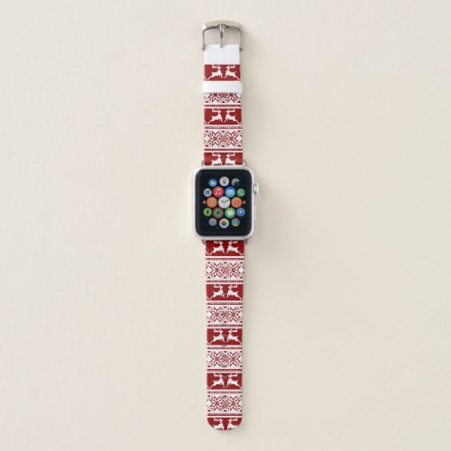Nordic Christmas Scandinavian Reindeer Apple Watch Band