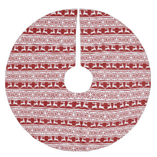 Nordic Christmas Scandinavian Reindeer Brushed Polyester Tree Skirt