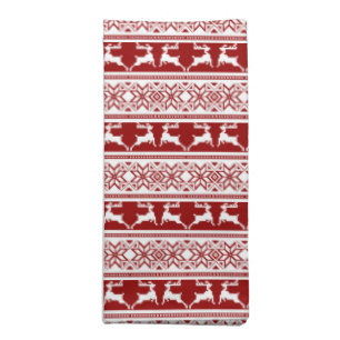 Nordic Christmas Scandinavian Reindeer Cloth Napkin