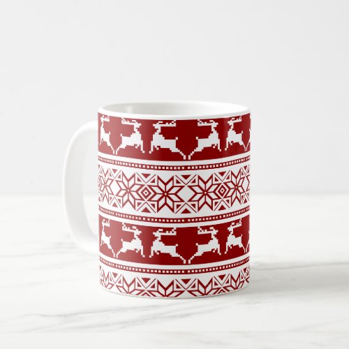 Nordic Christmas Scandinavian Reindeer Coffee Mug