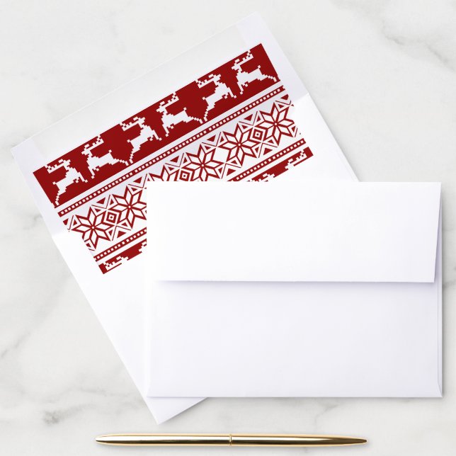 Nordic Christmas Scandinavian Reindeer Envelope Liner (Desk)