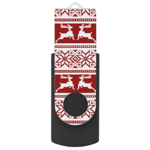 Nordic Christmas Scandinavian Reindeer Flash Drive