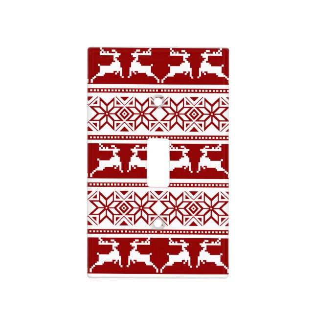 Nordic Christmas Scandinavian Reindeer Light Switch Cover (Front)