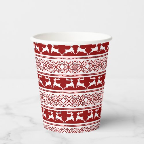 Nordic Christmas Scandinavian Reindeer Paper Cups