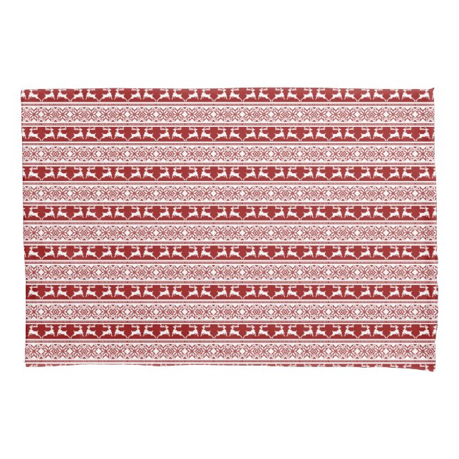 Nordic Christmas Scandinavian Reindeer Pillow Case (Front)