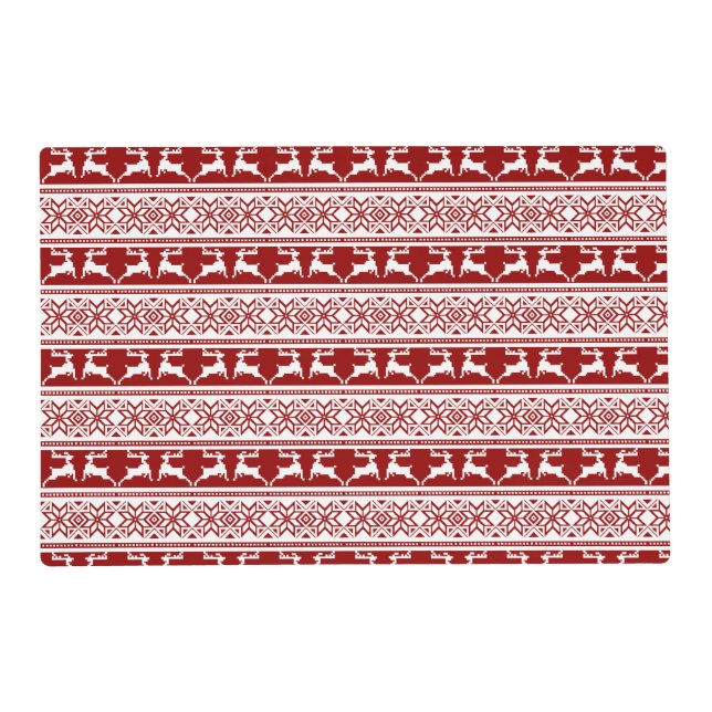 Nordic Christmas Scandinavian Reindeer Placemat (Front)