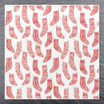 Nordic Christmas Stocking Pattern Glass Coaster<br><div class="desc">A pattern of red and white Nordic Christmas stockings,  perfect for the winter holidays with a cosy hygge Scandinavian feel.  Original art by Nic Squirrell.</div>