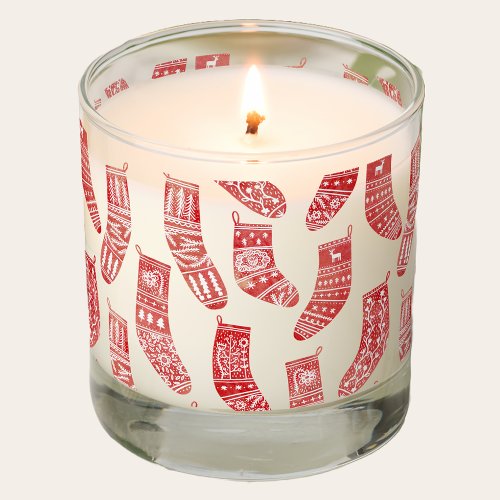 Nordic Christmas Stockings Pattern Scented Candle
