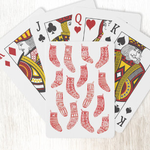 Nordic Christmas Stockings Poker Cards