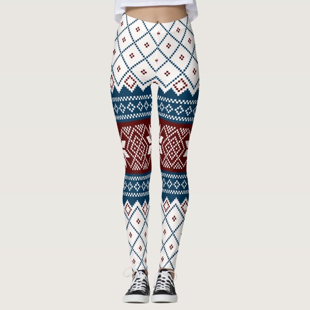 Nordic Christmas Sweater Snowflake with Monogram Leggings | Zazzle | Christmas  sweaters, Sweater design, Christmas leggings
