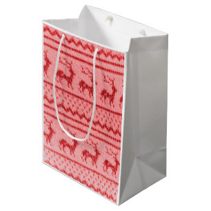 Nordic Christmas Sweater pattern Medium Gift Bag