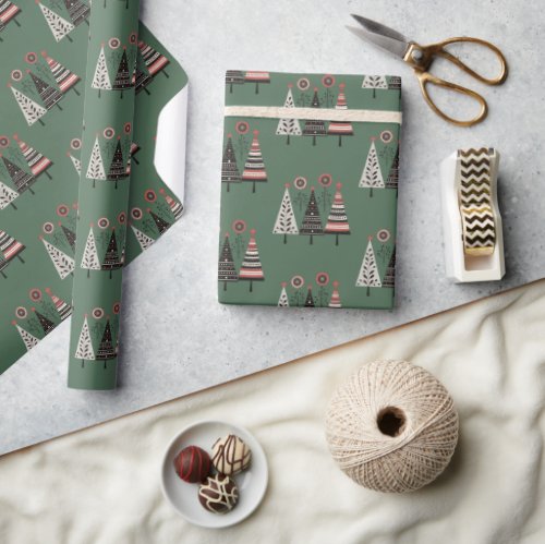 Nordic Christmas Tree Wrapping Paper