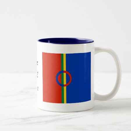Nordic Circle Red Blue On Color Stripe Cup Or Mug