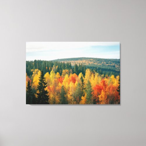 Nordic Colorful Autumn Ruska Season Canvas Print