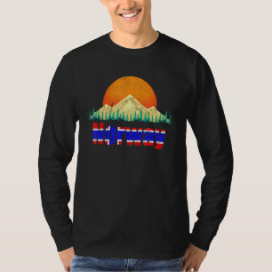 Nordic Country Norwegian Flag Mountains Sunset Nor T-Shirt