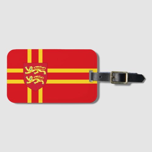 Nordic Cross flag of Normandy with coat of arms Luggage Tag