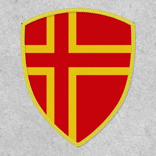 Nordic Cross flag of Normandy with coat of arms Patch
