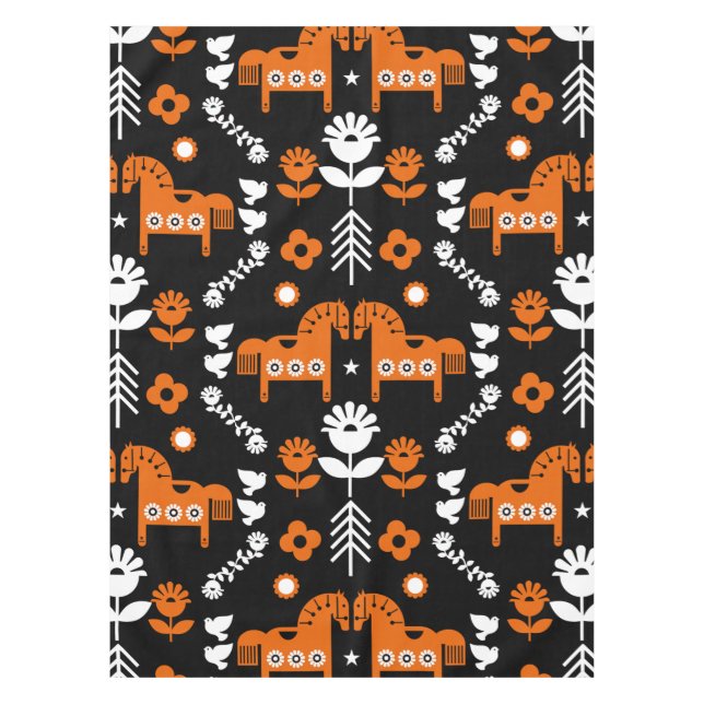 Nordic Data Horse Home Decor  Tablecloth (Front)