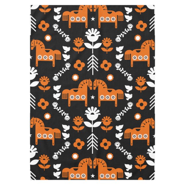 Nordic Data Horse Home Decor  Tablecloth (Front)