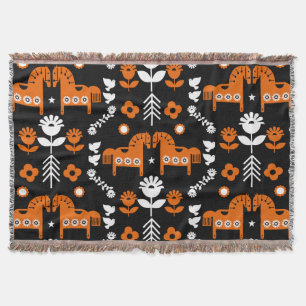 Nordic Data Horse Home Decor  Throw Blanket
