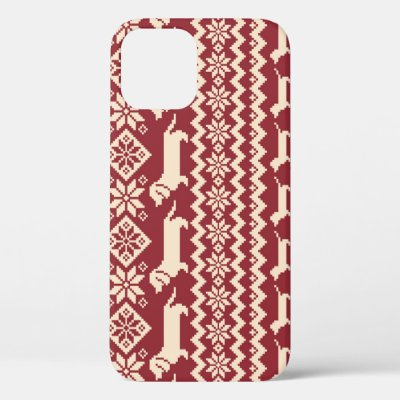 Nordic Dog: Quirky Illustration Pattern. iPhone 12 Case