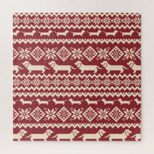 Nordic Dog: Quirky Illustration Pattern. Jigsaw Puzzle