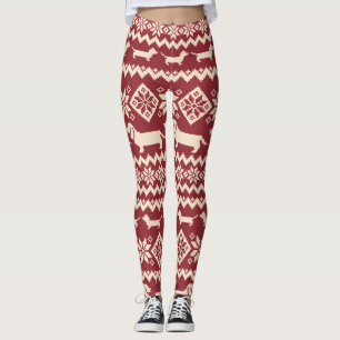 Nordic Dog: Quirky Illustration Pattern. Leggings
