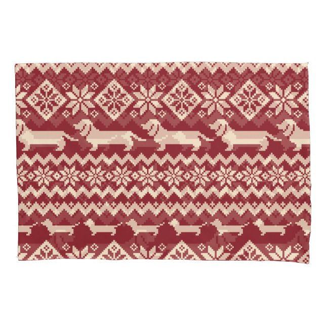 Nordic Dog: Quirky Illustration Pattern. Pillow Case (Front)