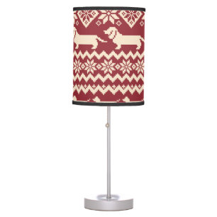 Nordic Dog: Quirky Illustration Pattern. Table Lamp