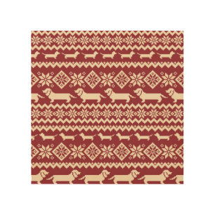 Nordic Dog: Quirky Illustration Pattern. Wood Wall Art