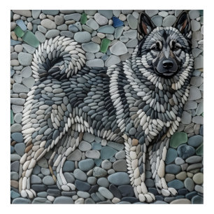 Nordic Elkhound Natural Pebble Stone Mosaic Wall Acrylic Print
