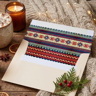 Nordic Fair Isle Lined Holiday Envelope