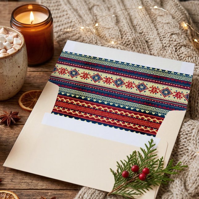 Nordic Fair Isle Lined Holiday Envelope (Creator Uploaded)