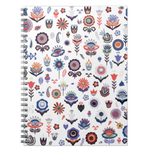 Nordic Floral Circle Pattern Notebook