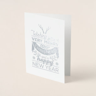 Nordic Foil Merry Christmas Happy New Year Card