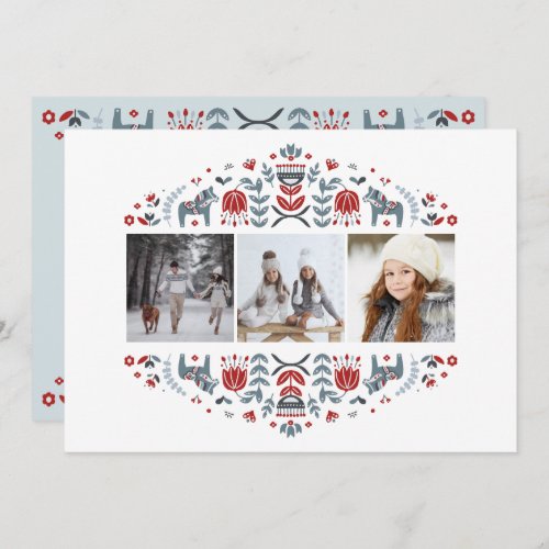 Nordic Folk Art  Christmas Holidays Multi Photo Holiday Card