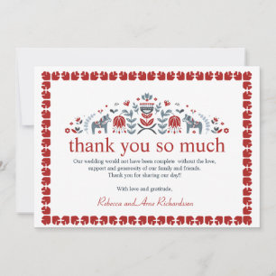 Nordic Folk Art Dala Horse Scandinavian Photo Holiday Card