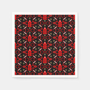 Nordic Folk Art Fish Napkins