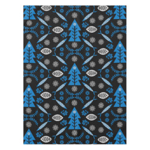 Nordic Folk Art Fish Tablecloth