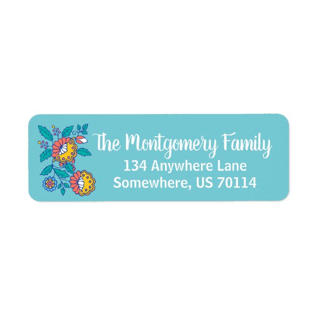 Nordic Folk Art Flowers Label (Front)