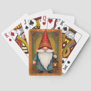 Nordic Folk Art Gnome with Lantern Poker Cards