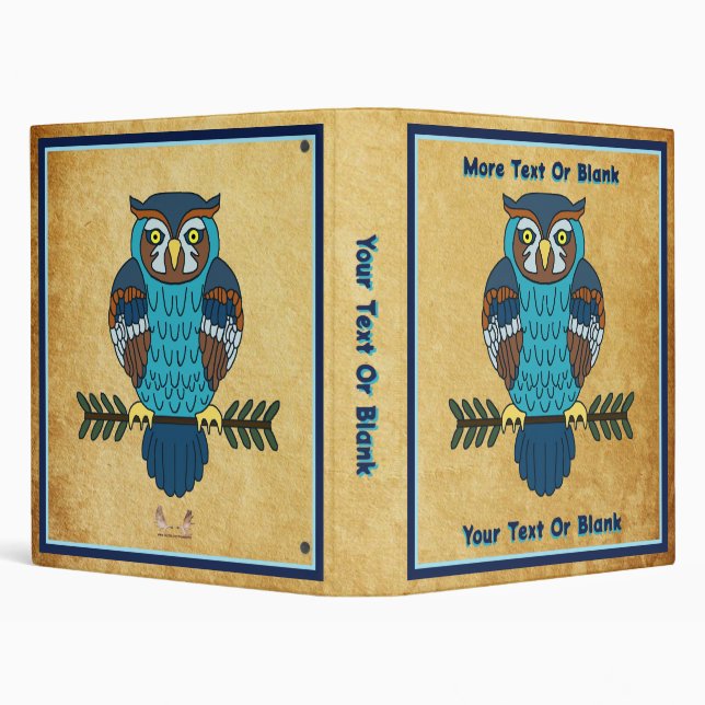 Nordic Folk Art Owl 3 Ring Binder (Background)