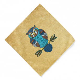Nordic Folk Art Owl Bandana