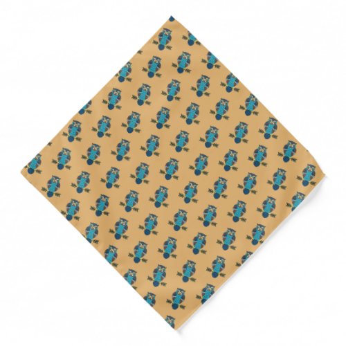 Nordic Folk Art Owl Bandana