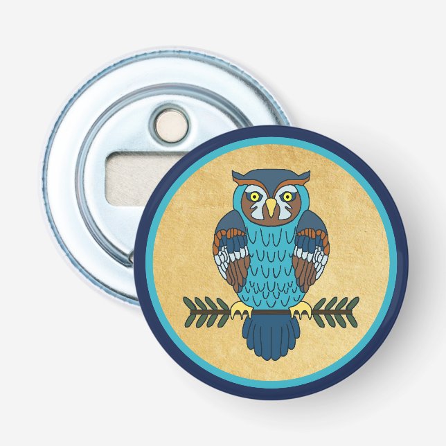 Nordic Folk Art Owl Bottle Opener (Front)