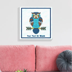 Nordic Folk Art Owl Canvas Print