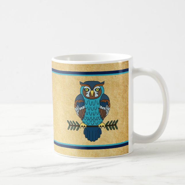 Nordic Folk Art Owl Coffee Mug (Right)