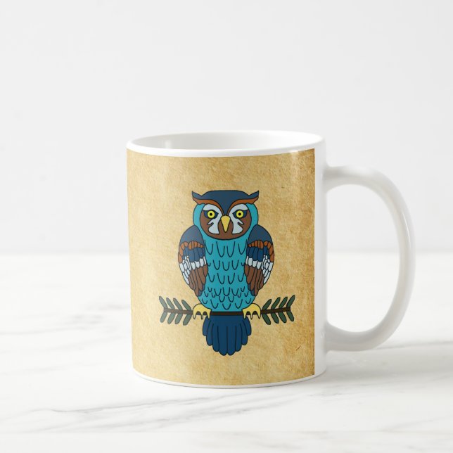 Nordic Folk Art Owl Coffee Mug (Right)